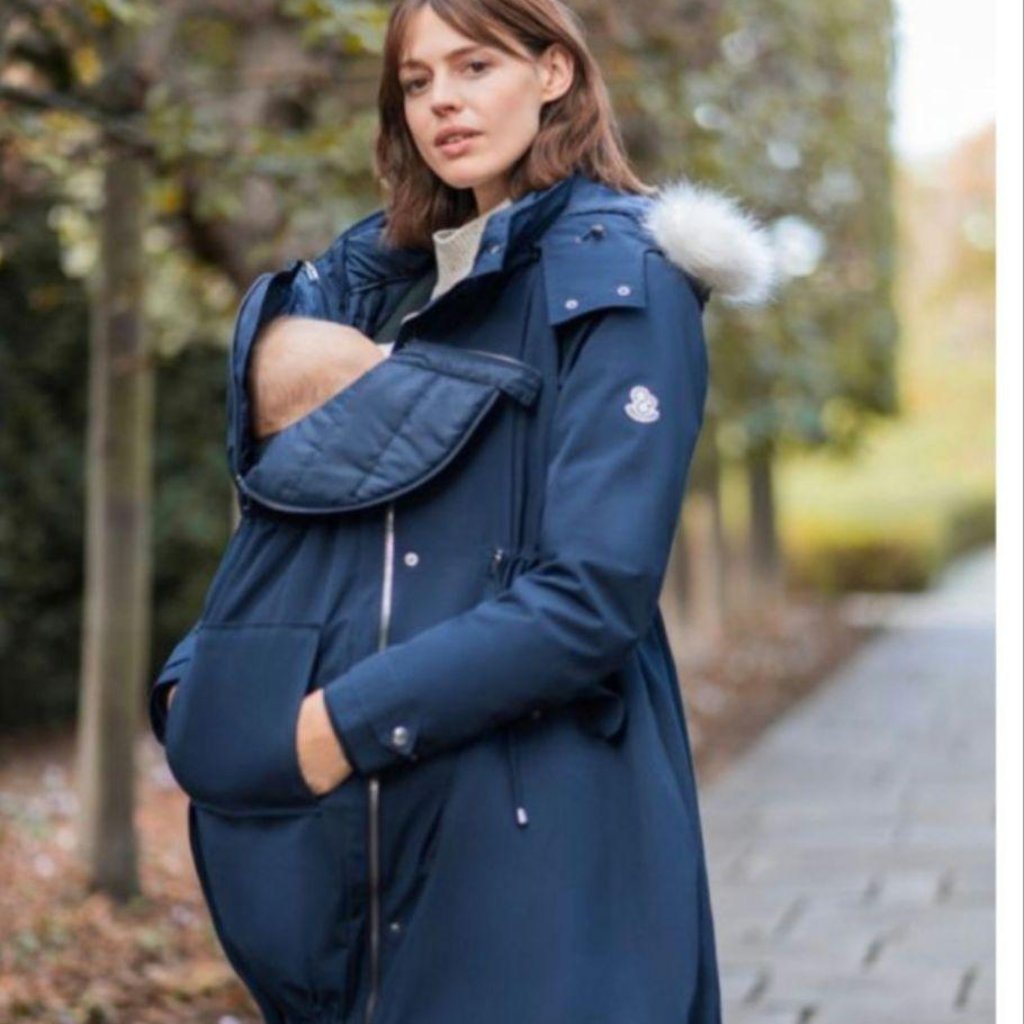 Seraphine Navy Blue 6-In-1 Maternity Winter Coat